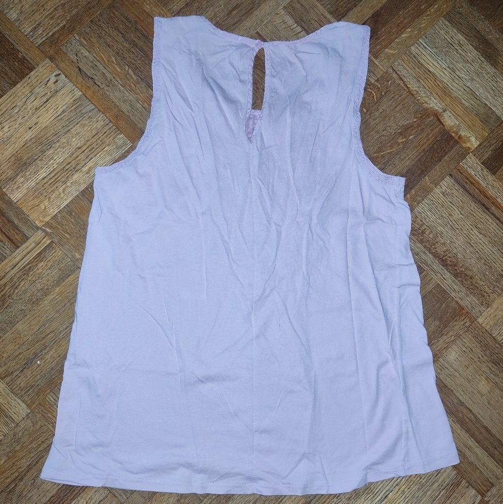 J Crew Pink Ruffle Front Tank Top - Picture 2 of 3